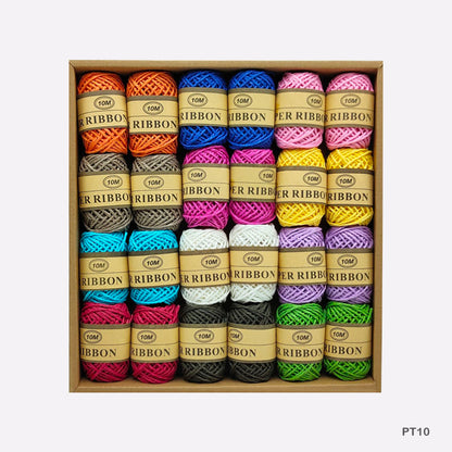 Gift To Love | Paper Thread | Size : 10 Mtr | Pcs : 24 Pcs Box | Code : PT10