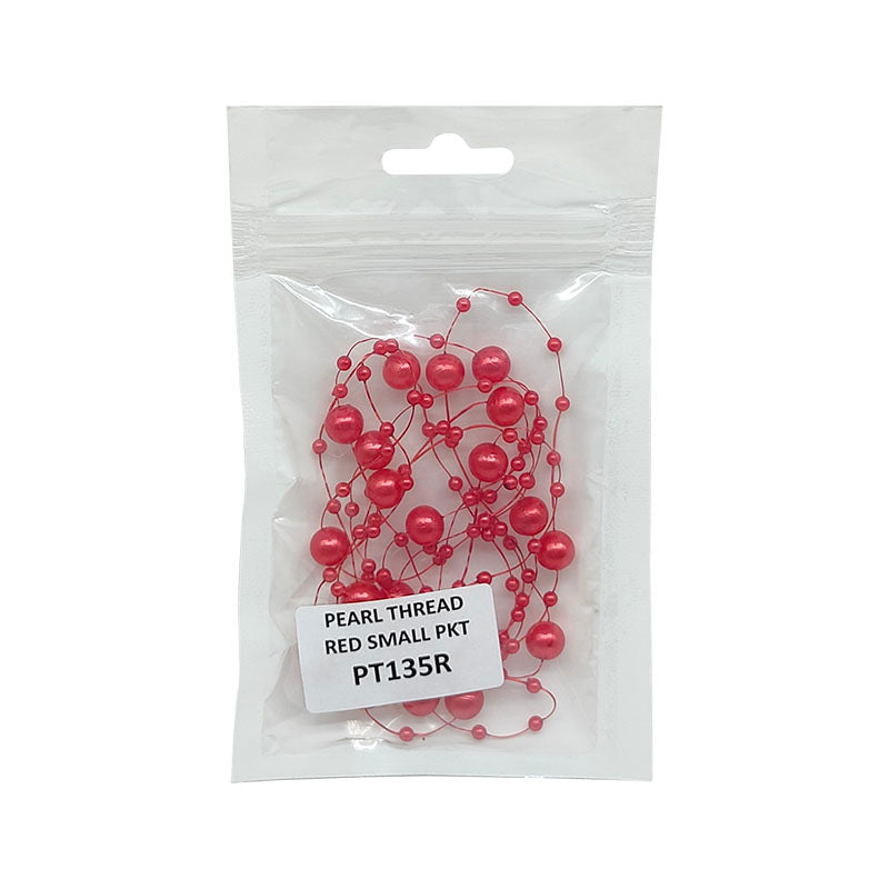 Gift To Love | Pearl Thread Small | Color : Red | Size : 1.35 Mtr | Code : PT135R