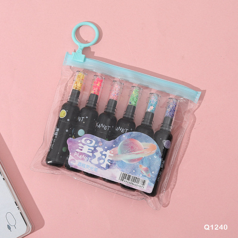 Gift To Love | Highlighter Planet Wine Bottle | Pcs : 6 Pcs | Code : Q1240