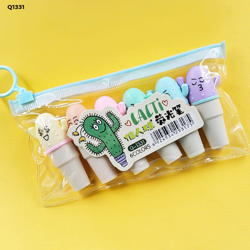 Cute Cactus Highlighter 6 Pcs