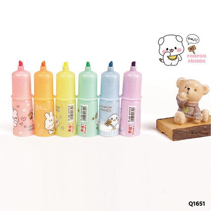 Gift To Love | Pompom Friends Highlighter | Pcs : 6 Pcs | Code : Q1651