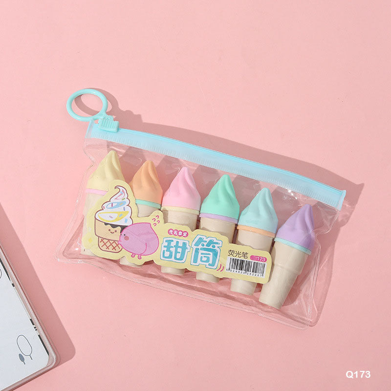 Q173 Highlighter 6Pc Icecream-Gift To Love-Art & Craft