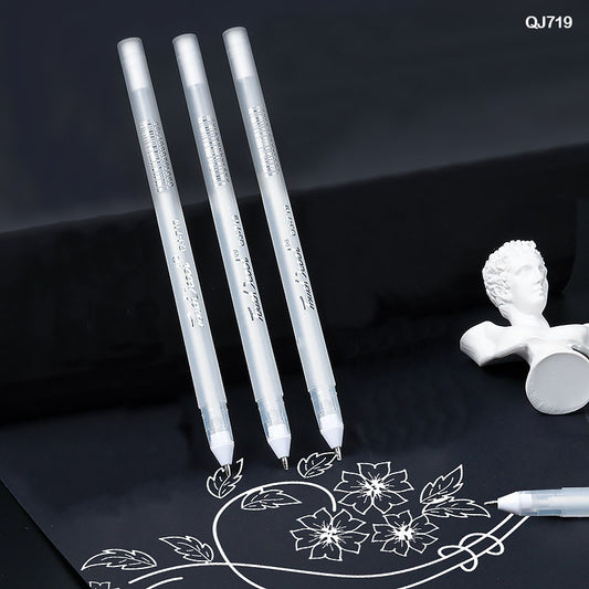 Gift To Love | Highlights Pen | Color : White | Size : 0.8 Mm | Pcs : 3 Pcs | Code : QJ719