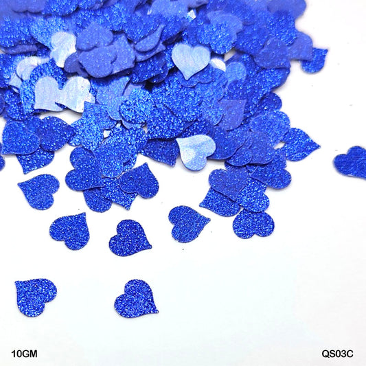 Gift To Love | Heart Glitter Sequins | Color : Multi | Size : 7 Mm | Pcs : 10 Gm | Code : QS03C