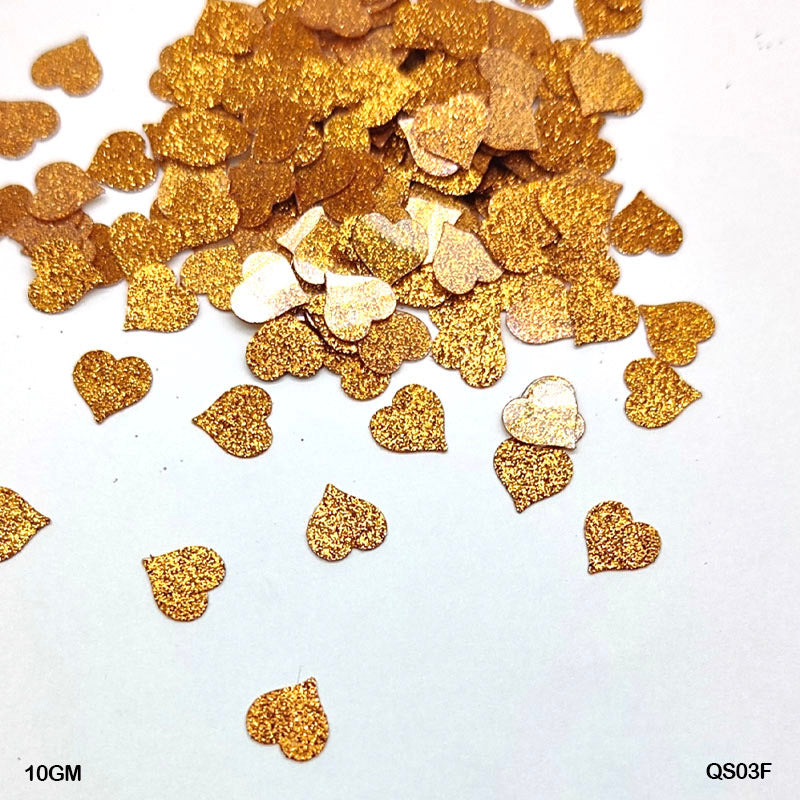 Gift To Love | Heart Glitter Sequins | Size : 7 Mm | Pcs : 10 Gm | Code : QS03F