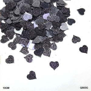 Gift To Love | Heart Glitter Sequins | Size : 7 Mm | Pcs : 10 Gm | Code : QS03G