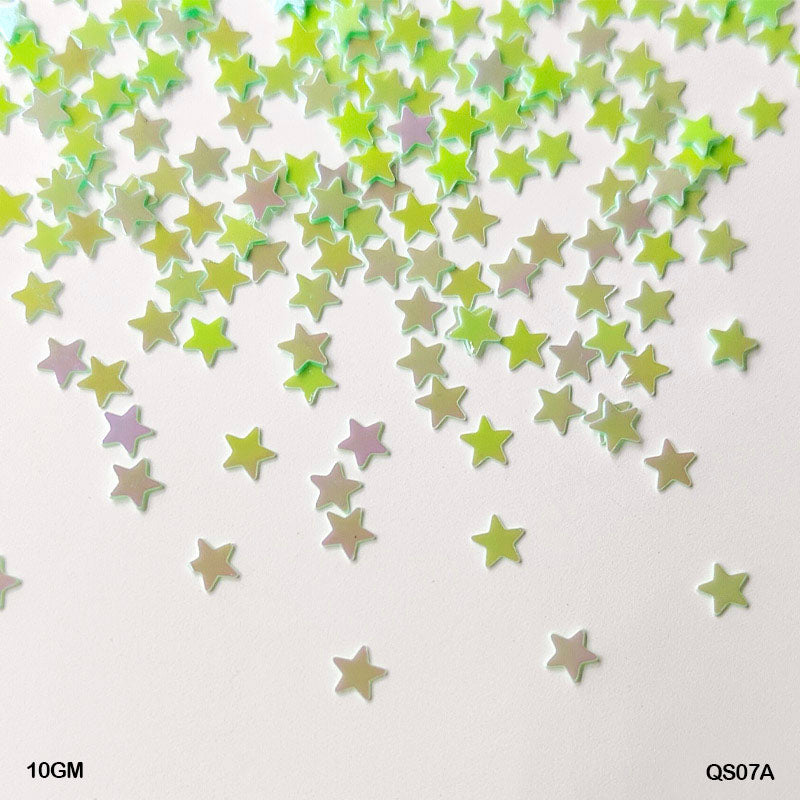 Gift To Love | Star Sequins | Color : Sea Green | Size : 3 Mm | Pcs : 10 Gm | Code : QS07A