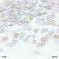 Gift To Love | Star Flower Sequins | Color : White | Size : 7 Mm | Pcs : 10 Gm | Code : QS10C