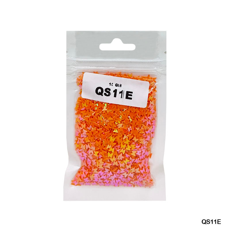 Gift To Love | Butterfly Sequins | Color : Orange | Size : 3 Mm | Pcs : 10 Gm | Code : QS11E