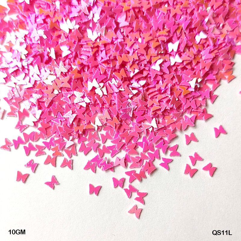 Gift To Love | Butterfly Sequins | Color : Pink | Size : 3 Mm | Pcs : 10 Gm | Code : QS11L