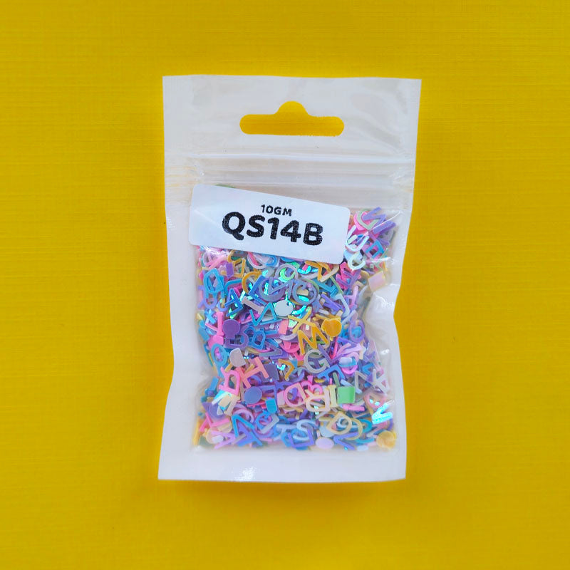 Gift To Love | Capital Alphabet Sequins | Size : 5 Mm | Pcs : 10 Gm | Code : QS14B