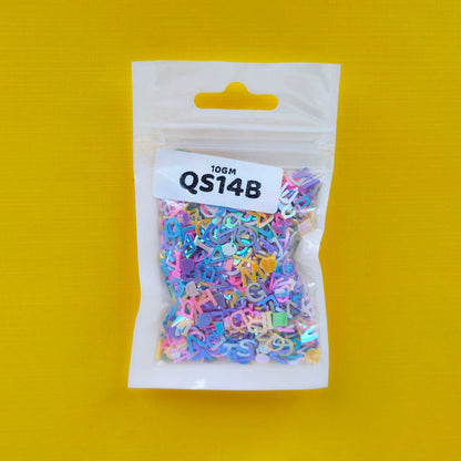 Gift To Love | Capital Alphabet Sequins | Size : 5 Mm | Pcs : 10 Gm | Code : QS14B