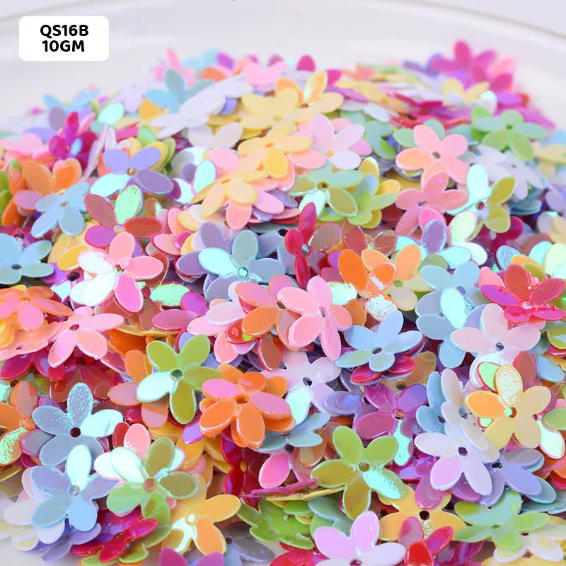 Gift To Love | Flower Sequins | Size : 10 Mm | Pcs : 10 Gm | Code : QS16B