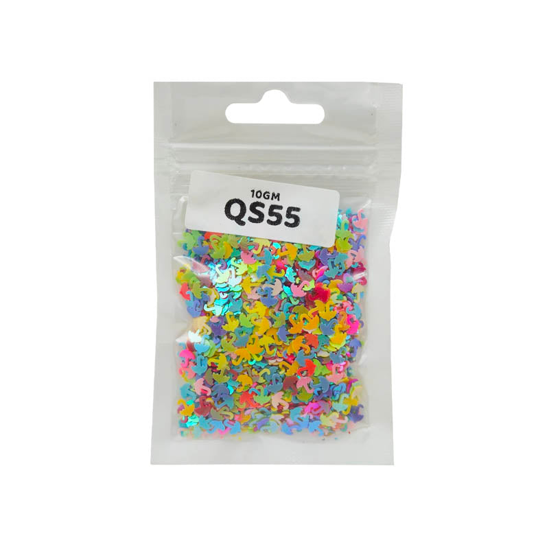 Gift To Love | Multi Flower Sequins | Size : 6 Mm X 10 Gm | Code : QS55
