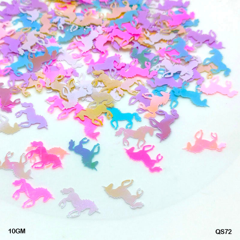Gift To Love | Unicorn Sequins | Color : Multi | Size : 10-20 Mm | Pcs : 10 Gm | Code : QS72