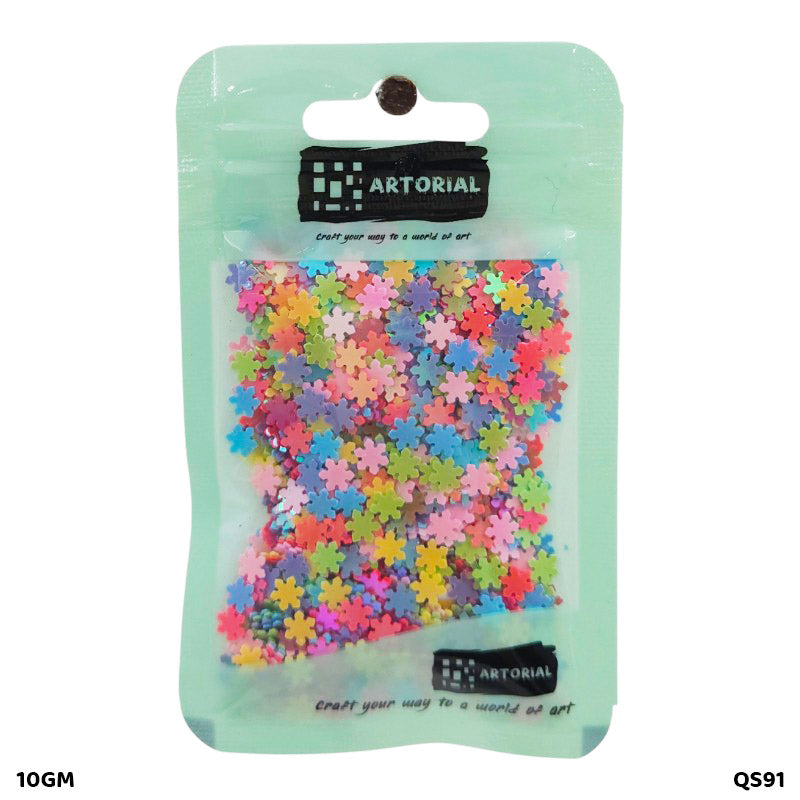 Gift To Love | Flower Sequins | Color : Multi | Size : 5 Mm | Pcs : 10 Gm | Code : QS91