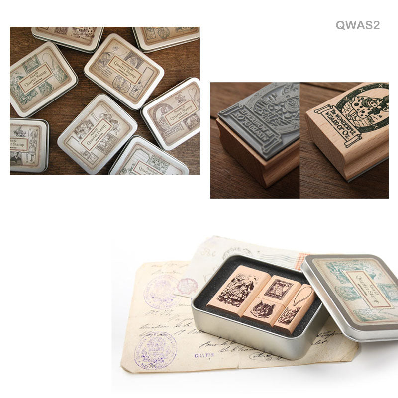 Gift To Love | Quartet Wooden Antique Stamp | Pcs : 4 Pcs | Code : QWAS2