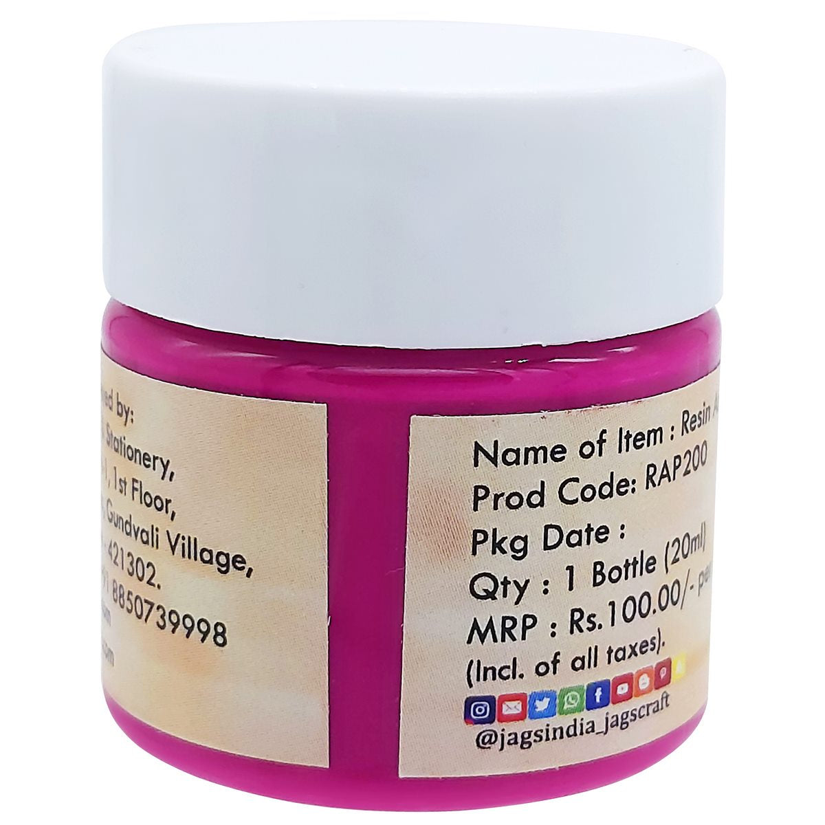 Gift To Love | Resin Art Pigments | Color : Rani Pink | Size : 20 Ml | Code : RAP200