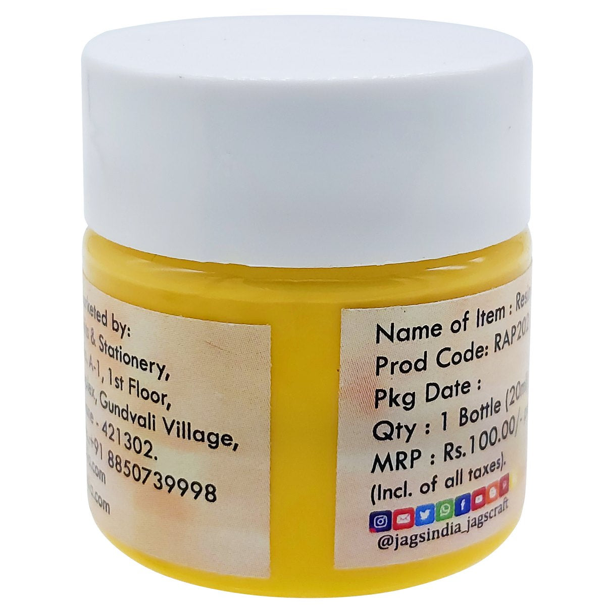Gift To Love | Resin Art Pigments | Color : Light Yellow | Size : 20 Ml | Code : RAP202