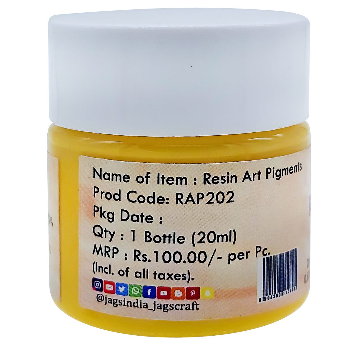 Gift To Love | Resin Art Pigments | Color : Light Yellow | Size : 20 Ml | Code : RAP202
