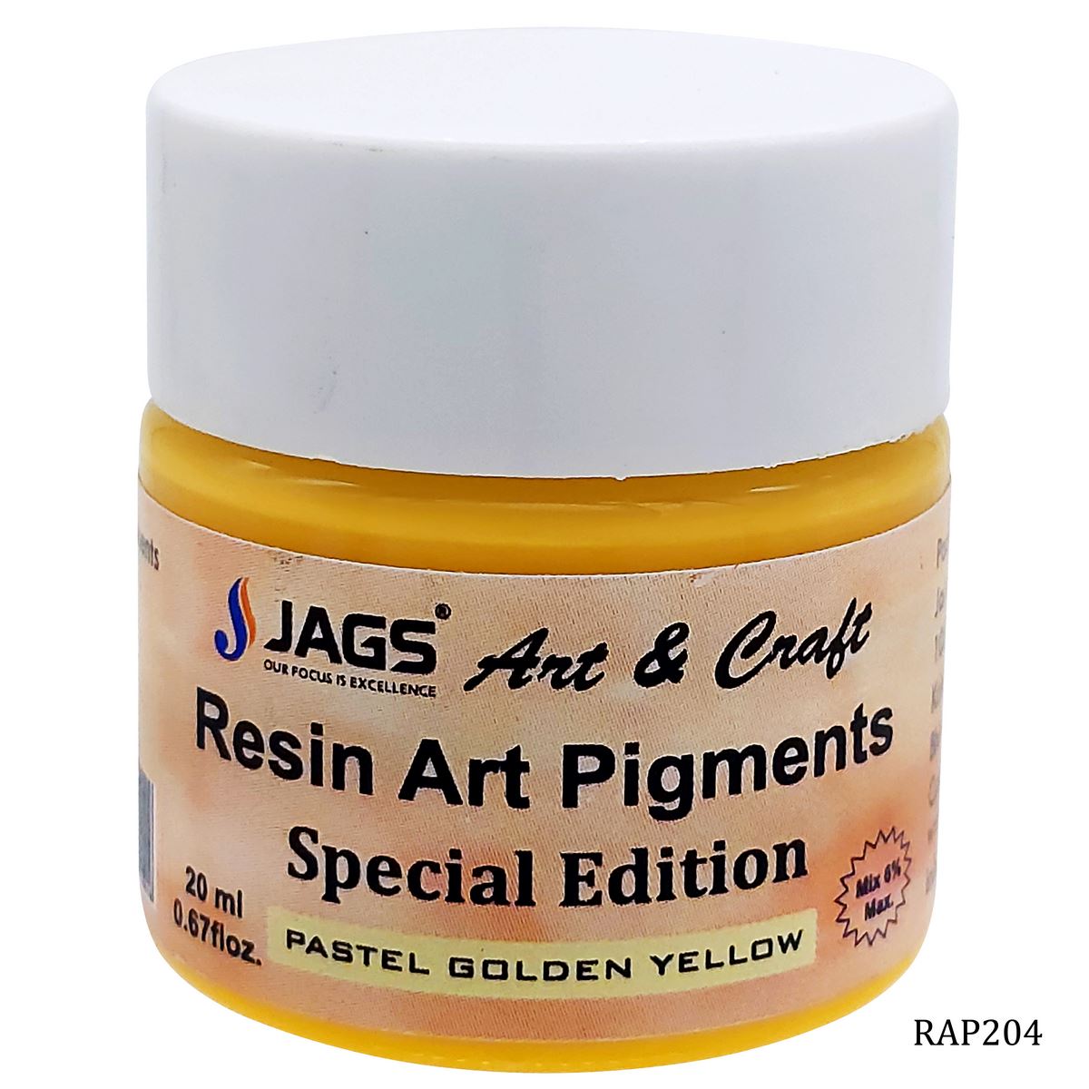 Gift To Love | Resin Art Pigments | Color : Pastel Golden Yellow | Size : 20 Ml | Code : RAP204