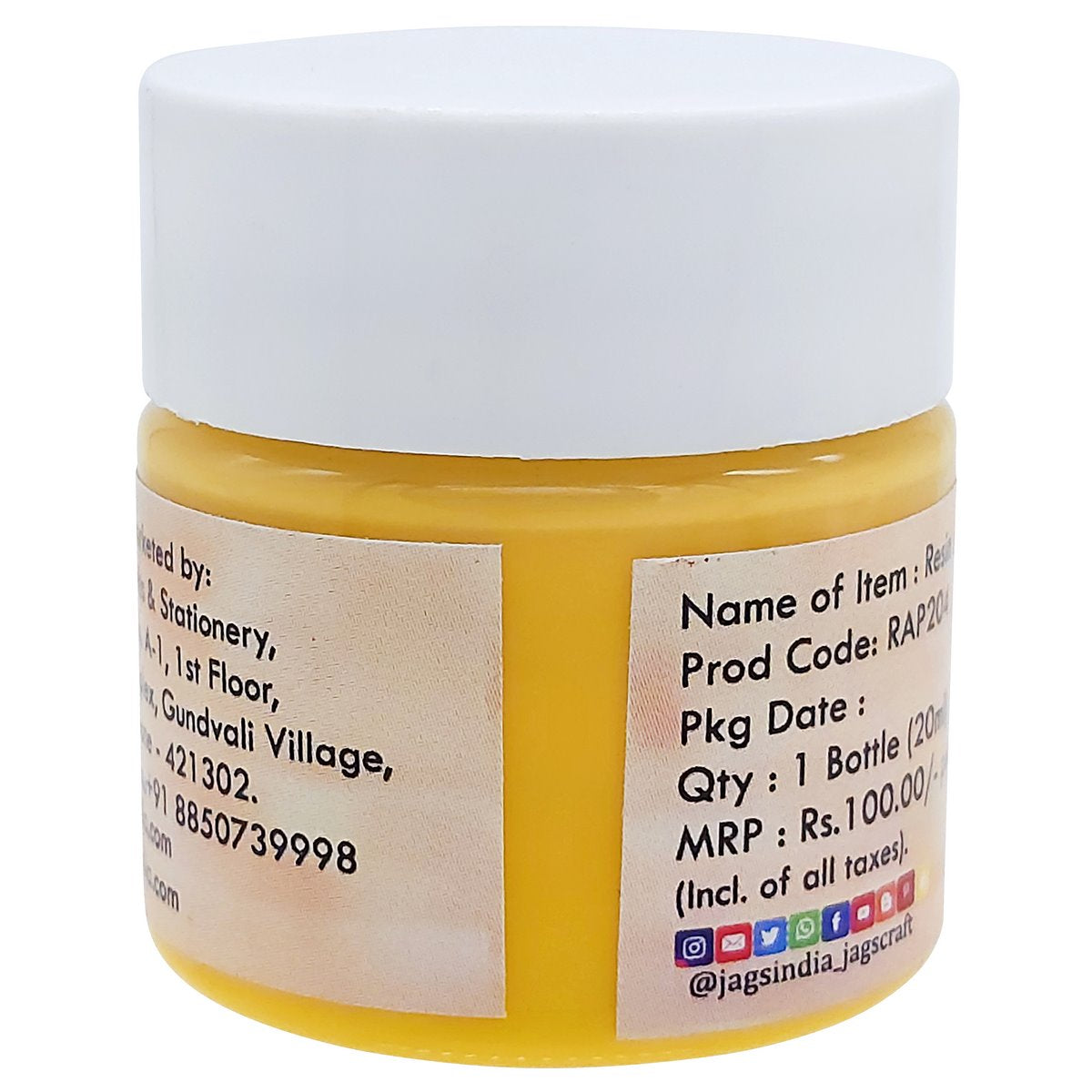Gift To Love | Resin Art Pigments | Color : Pastel Golden Yellow | Size : 20 Ml | Code : RAP204