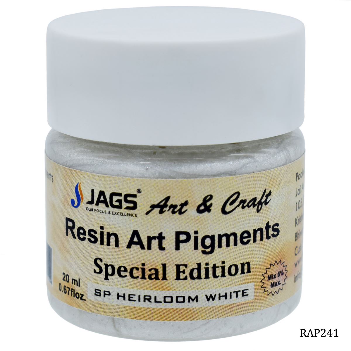 Gift To Love | Resin Art Pigments | Color : Heirloom White | Size : 20 Ml | Code : RAP241