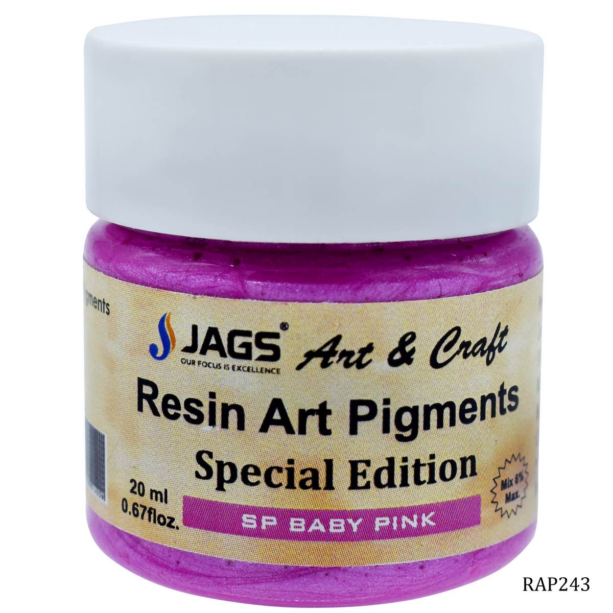 Gift To Love | Resin Art Pigments | Color : Baby Pink | Size : 20 Ml | Code : RAP243