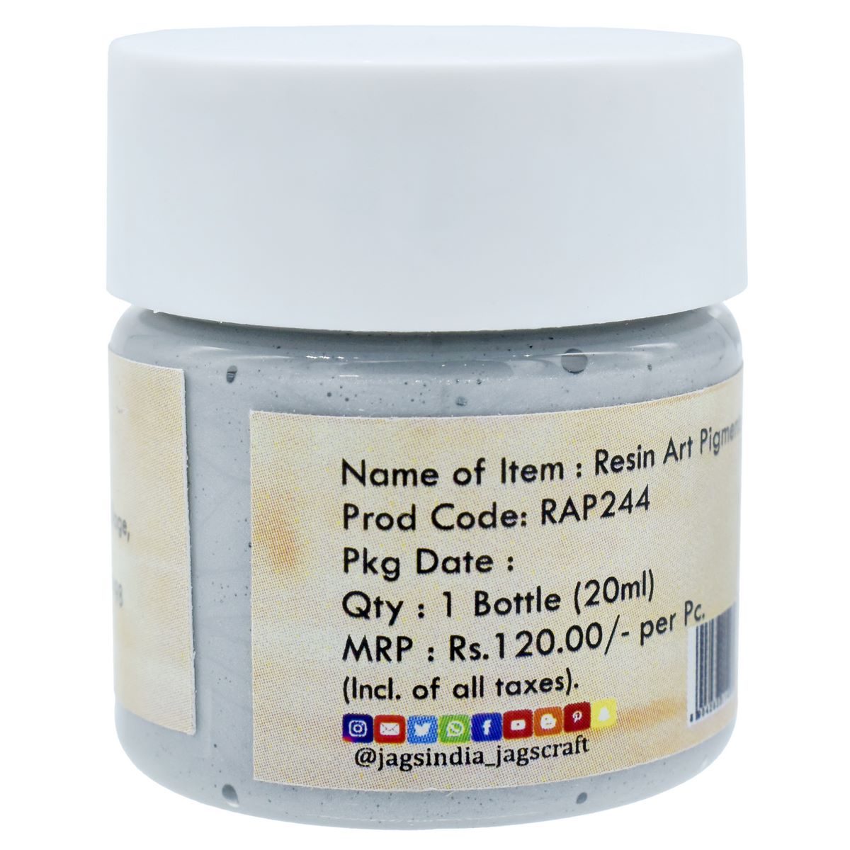 Gift To Love | Resin Art Pigments | Color : Stone Gray | Size : 20 Ml | Code : RAP244