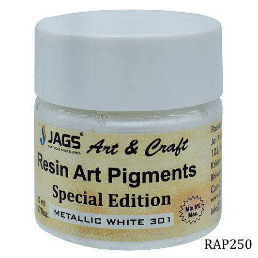 Gift To Love | Resin Art Pigments | Color : Metallic White | Size : 20 Ml | Code : RAP250