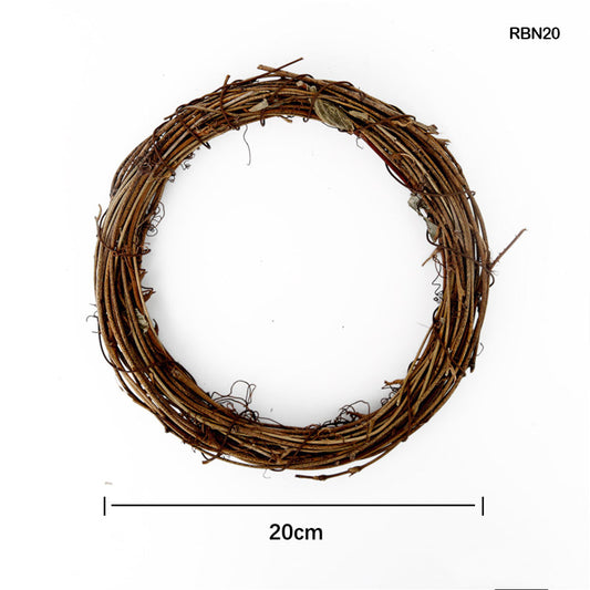 Gift To Love | Ring Wreath Rattan Wicker | Color : Natural Brown | Size : 20 Cm | Code : RBN20