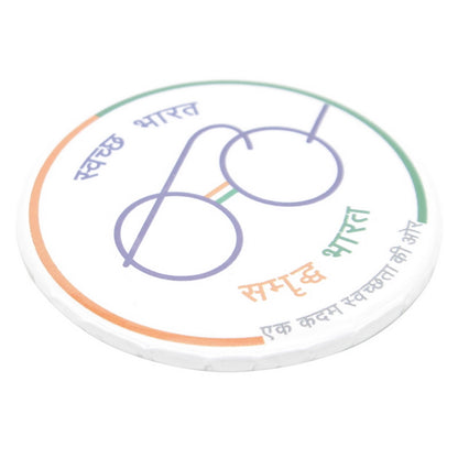 Gift To Love | Round Badges Swacha Bharat | Size : 58 Mm | Code : RBSB01