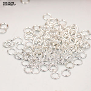 Gift To Love | Jump Ring | Color : Silver | Size : 0.7 X 5 Mm | Pcs : 20 Gm | Code : RING20WKS