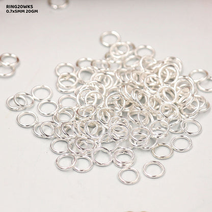 Gift To Love | Jump Ring | Color : Silver | Size : 0.7 X 5 Mm | Pcs : 20 Gm | Code : RING20WKS