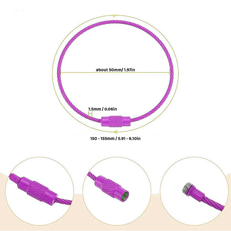 Rkb55M Round Ss 8Pc Keychain Clasp Lock Small Pkt 50Mm