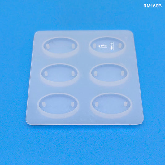 Gift To Love | Silicone Rakhi Mold Oval | Size : 34 X 21 Mm | Pcs : 6 Cavity | Code : RM160B