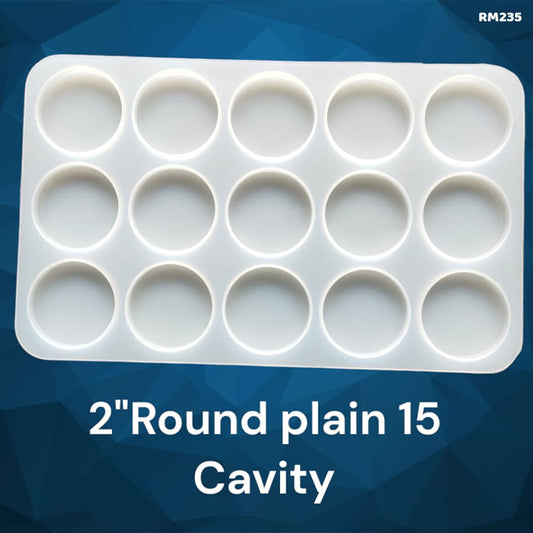 Gift To Love | Silicon Plain Round Mold | Size : 50 Mm | Pcs : 15 Cavity | Code : RM235