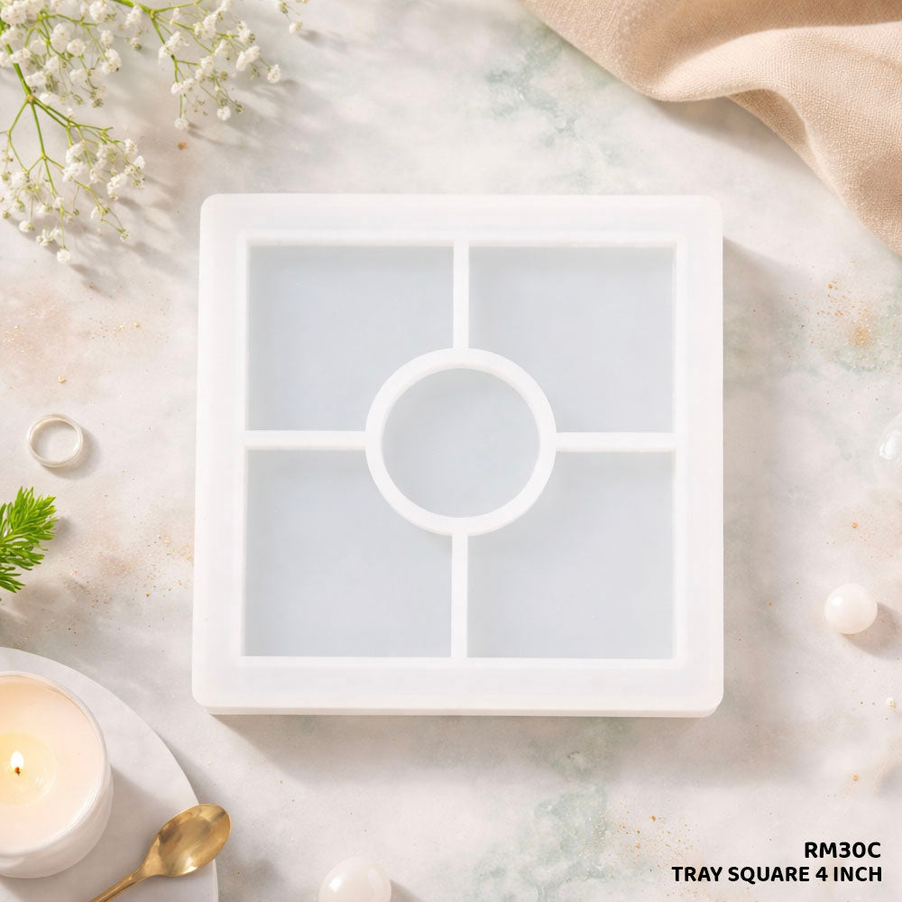 Gift To Love | Silicon Mold Tray Square | Size : 4 Inch | Code : RM30C