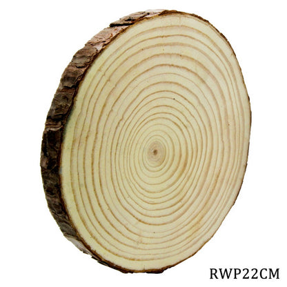 Gift To Love | Round Wood Plate | Size : 18 Cm To 22 Cm X 2 Cm | Code : RWP22CM