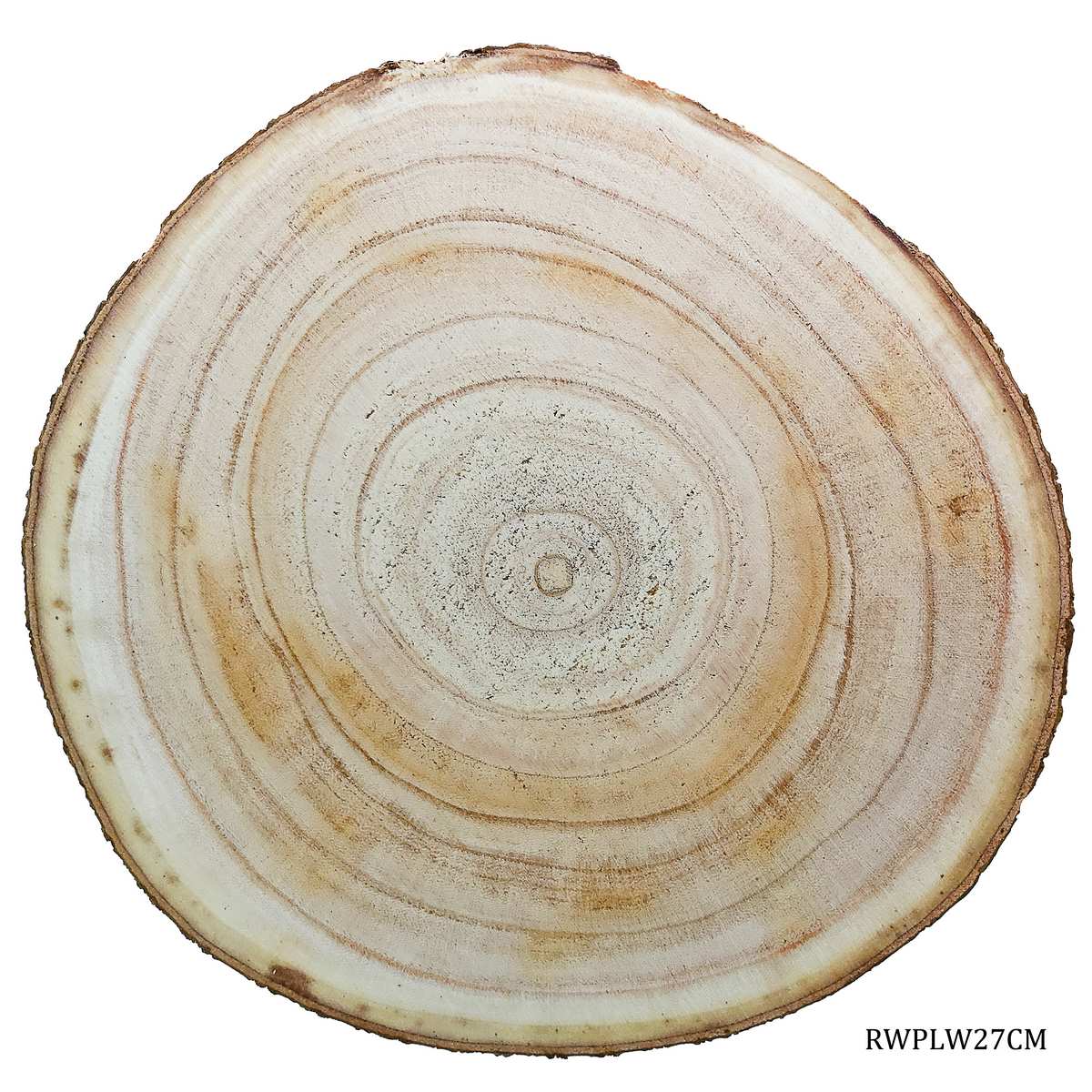 Gift To Love | Round Wood Plate Light Weight | Size : 24 Cm To 27 Cm X 2.5 Cm | Code : RWPLW27CM
