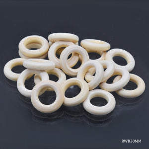 Gift To Love | Round Wooden Ring | Size : 20 Mm | Pcs : 20 Pcs Set | Code : RWR20MM