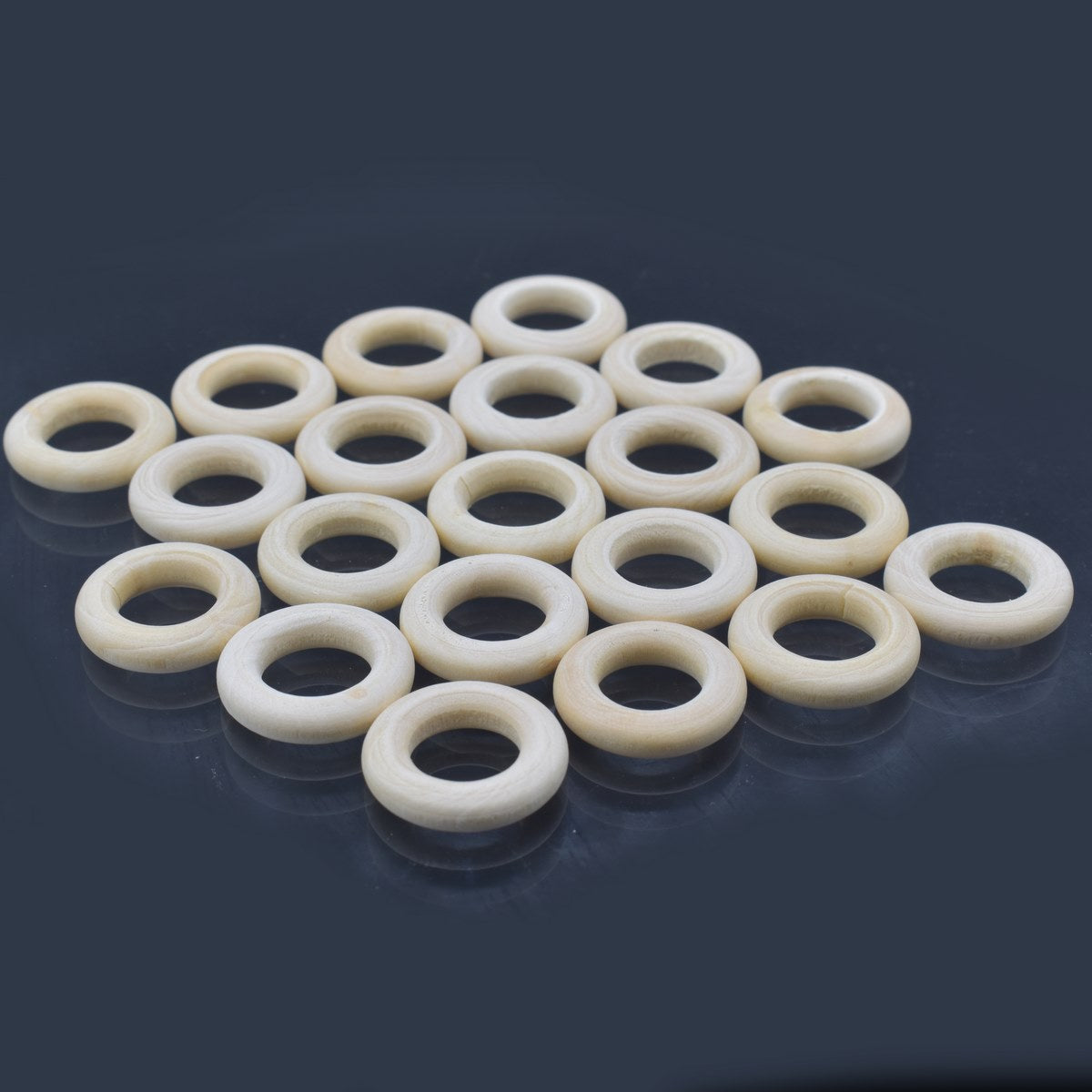 Round Wooden Ring 20MM 20Pcs Set RWR20MM
