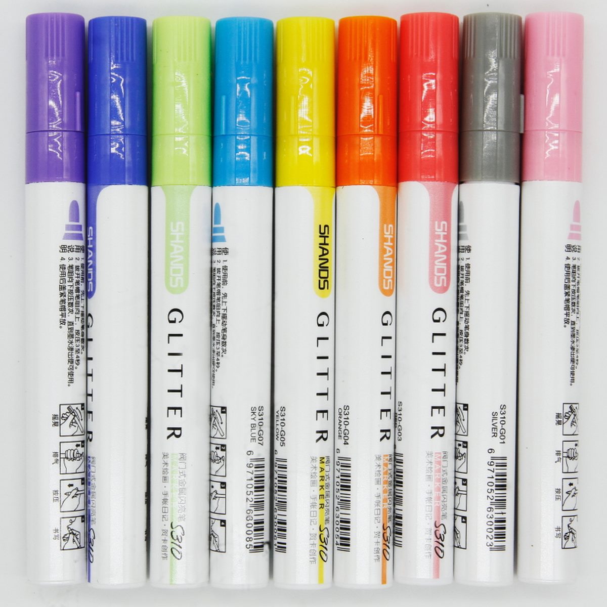 Shands Glitter Marker 2mm 9 Colour S310DP