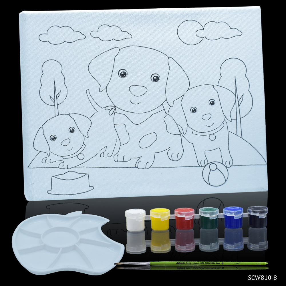 Gift To Love | Stretched Canvas With Print Baby Dog | Size : 8 X 10 Inch | Code : SCW810-8