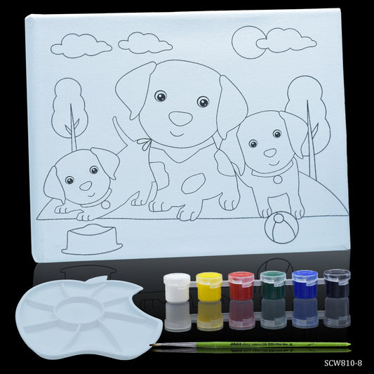 Gift To Love | Stretched Canvas With Print Baby Dog | Size : 8 X 10 Inch | Code : SCW810-8