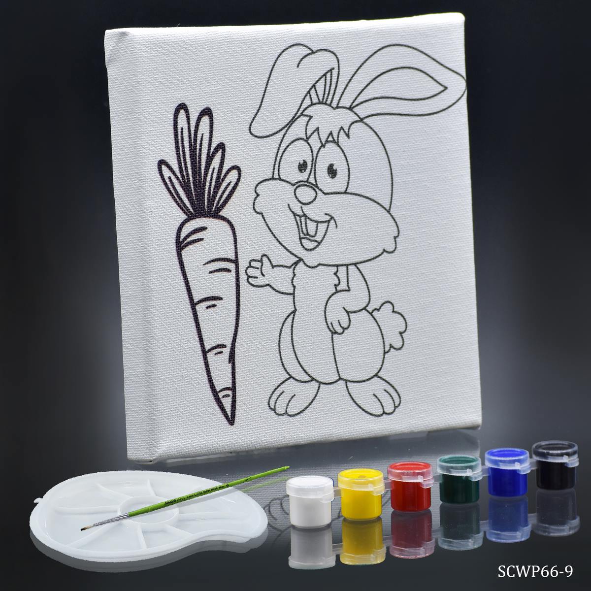 Gift To Love | Stretched Canvas With Print Rabbit | Size : 6 X 6 Inch | Code : SCWP66-9