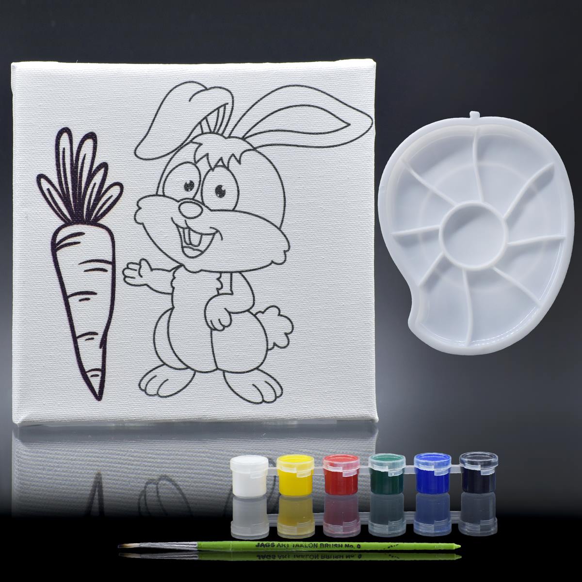 Gift To Love | Stretched Canvas With Print Rabbit | Size : 6 X 6 Inch | Code : SCWP66-9