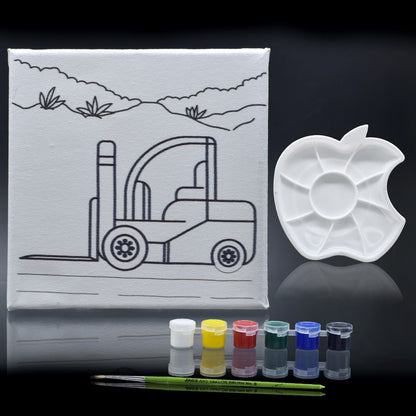 Gift To Love | Stretched Canvas With Print Forklift Truck | Size : 8 X 8 Inch | Code : SCWP88-10