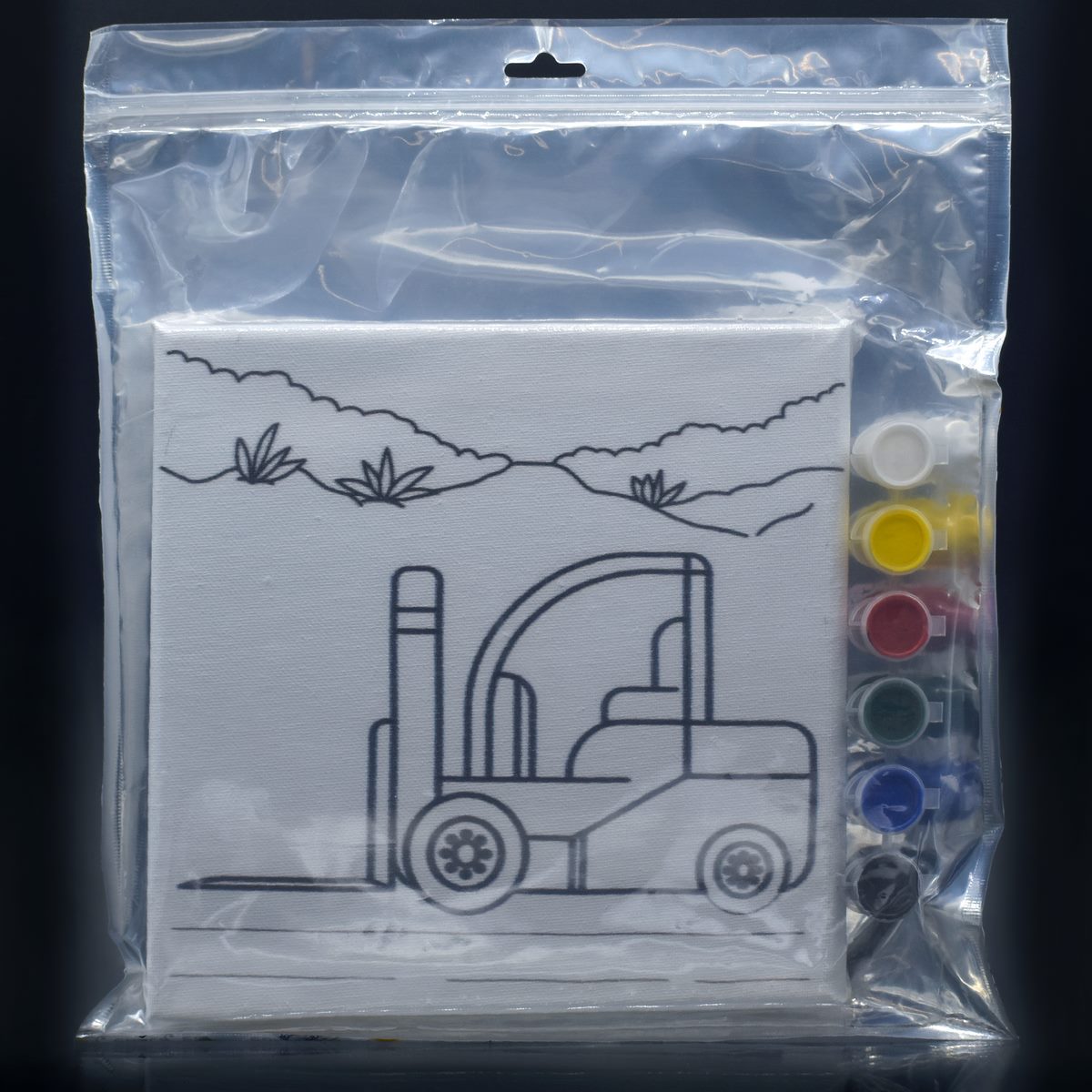 Gift To Love | Stretched Canvas With Print Forklift Truck | Size : 8 X 8 Inch | Code : SCWP88-10
