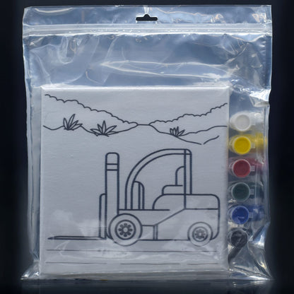 Gift To Love | Stretched Canvas With Print Forklift Truck | Size : 8 X 8 Inch | Code : SCWP88-10